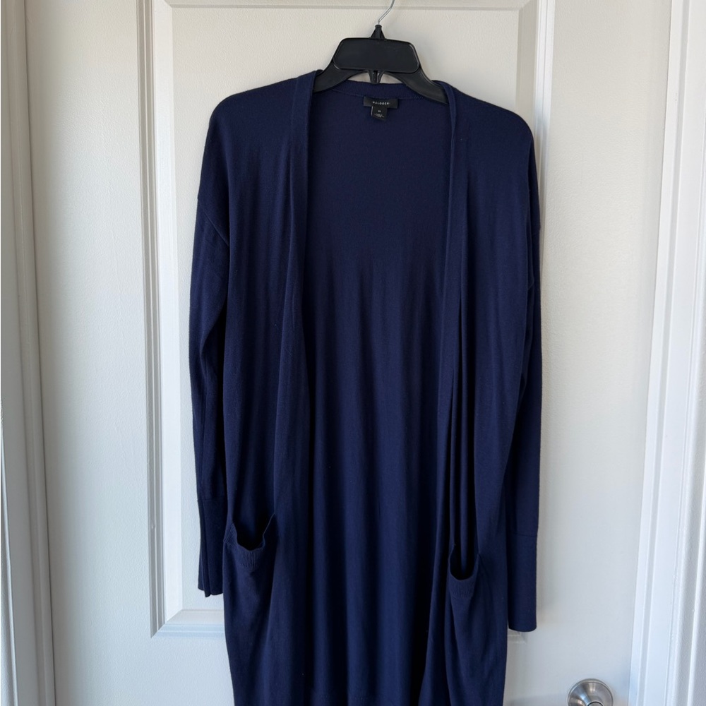 Halogen Navy Open Front Cardigan Size M